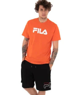 T-shirt Uomo Fila Classic Pure Tinta Unita Arancione Logo Maniche Corte GIOSAL-TS2434A
