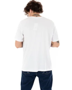 T-shirt Uomo Fila Logo Piccolo Unwind Bianco Cotone Casual Maniche Corte GIOSAL-TS2536A