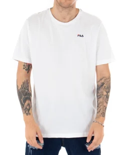 T-shirt Uomo Fila Logo Piccolo Unwind Bianco Cotone Casual Maniche Corte GIOSAL-TS2536A