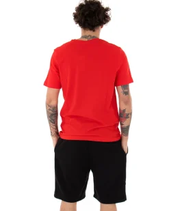 T-shirt Uomo Fila Logo Piccolo Unwind Rosso Cotone Casual Maniche Corte GIOSAL-TS2464A