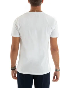 T-shirt uomo filo di scozia basic leggera bianco GIOSAL-TS2976A