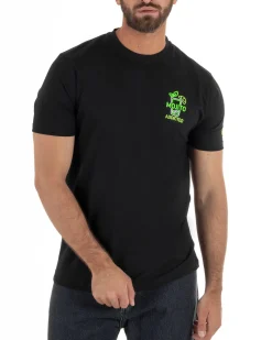 T-shirt uomo girocollo basic con ricamo Mojito Addicted leggera nero SUPERCULTURE-A1843
