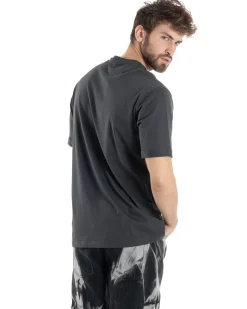 T-shirt Uomo Girocollo Basic Regular Fit Tinta Unita Piombo TS3058A