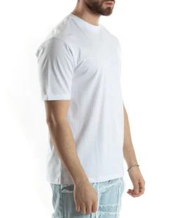 T-shirt Uomo Girocollo Basic Regular Fit Tinta Unita Bianco TS3057A