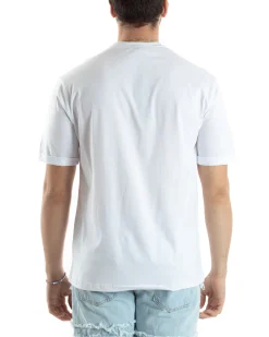 T-shirt Uomo Girocollo Basic Regular Fit Tinta Unita Bianco TS3057A