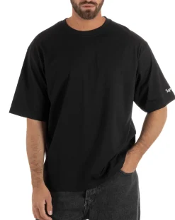 T-shirt uomo girocollo boxy fit stampa Ibiza basic nero SUPERCULTURE-A1969