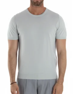 T-shirt uomo girocollo filo maglia sottogiacca casual ghiaccio GIOSAL-TS3202A