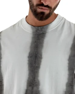T-shirt uomo girocollo oversize fantasia tie-dye bianco GIOSAL-TS3262A
