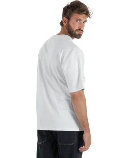 T-shirt uomo girocollo oversize streetwear con stampa bianco GIOSAL-TS3307A