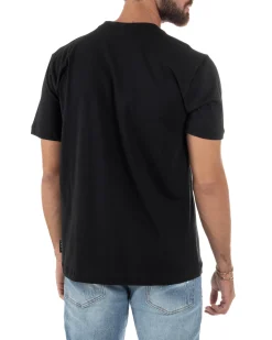 T-shirt Uomo Girocollo Regular Fit Stampa Basic Nero ICON ICUF2W6T002