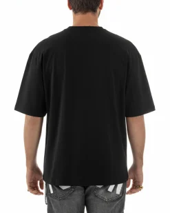 T-shirt uomo girocollo stampa pupazzo basic nero ICON IUT026