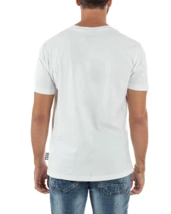 T-shirt Uomo Girocollo Stampa Basic Bianco ICON ICUF2W6T004