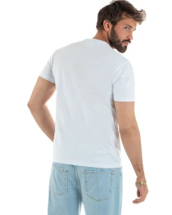 T-shirt uomo girocollo stampa ricamo mojito chiringuito basic bianco SUPERCULTURE-A1873