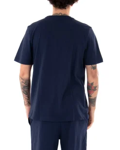T-shirt Uomo Kappa Logo MM Logo Cromen Tinta Unita Blu Girocollo Maniche Corte Casual GIOSAL-TS2422A