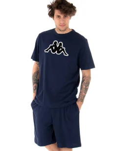 T-shirt Uomo Kappa Logo Zobi Casual Girocollo Basic Blu GIOSAL-TS2460A