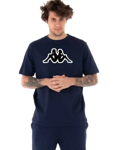 T-shirt Uomo Kappa Logo Zobi Casual Girocollo Basic Blu GIOSAL-TS2460A