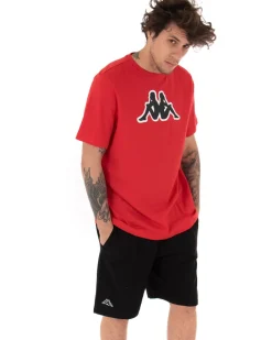 T-shirt Uomo Kappa Logo Zobi Casual Girocollo Basic Rosso GIOSAL-TS2459A