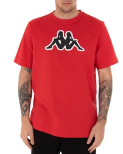 T-shirt Uomo Kappa Logo Zobi Casual Girocollo Basic Rosso GIOSAL-TS2459A