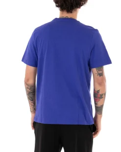 T-shirt Uomo Kappa  MM Logo Cromen Tinta Unita Viola Girocollo Maniche Corte Casual GIOSAL-TS2425A