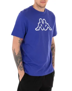 T-shirt Uomo Kappa  MM Logo Cromen Tinta Unita Viola Girocollo Maniche Corte Casual GIOSAL-TS2425A