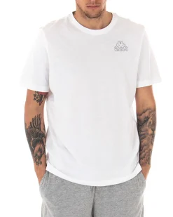 T-shirt Uomo Kappa Stampa Logo Cotit Retro Girocollo Bianco Girocollo Cotone GIOSAL-TS2478A