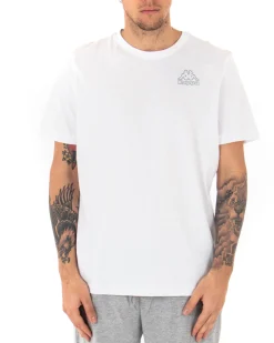 T-shirt Uomo Kappa Stampa Logo Cotit Retro Girocollo Bianco Girocollo Cotone GIOSAL-TS2478A