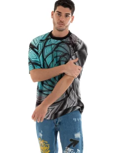 T-Shirt Uomo Tie Dye Maniche Corte Girocollo Multicolore GIOSAL - TS2904A