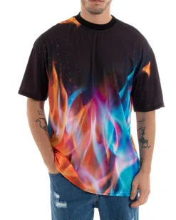 T-Shirt Uomo Tie Dye Maniche Corte Girocollo Multicolore GIOSAL - TS2903A