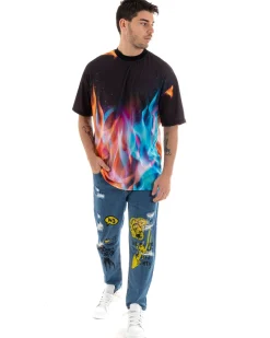 T-Shirt Uomo Tie Dye Maniche Corte Girocollo Multicolore GIOSAL - TS2903A