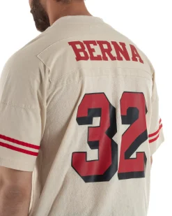 T-shirt uomo vintage football jersey scollo v traforata panna BERNA M-261248