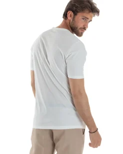 T-shirt viscosa no stiro basic bianco GIOSAL-TS3127A