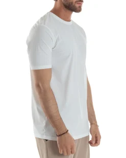 T-shirt viscosa no stiro basic bianco GIOSAL-TS3127A