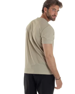 T-shirt viscosa no stiro basic beige GIOSAL-TS3129A