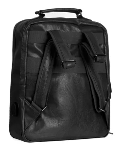Zaino elegante moderno uomo unisex business travel ecopelle nero GIOSAL-ZU1144A