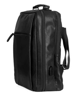 Zaino elegante moderno uomo unisex business travel ecopelle nero GIOSAL-ZU1144A