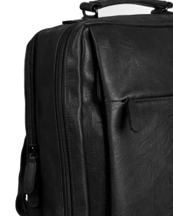 Zaino elegante moderno uomo unisex business travel ecopelle nero GIOSAL-ZU1144A