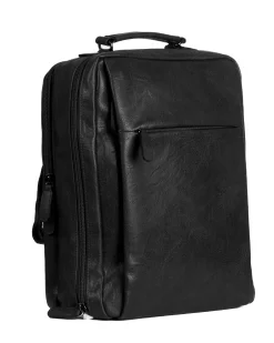 Zaino elegante moderno uomo unisex business travel ecopelle nero GIOSAL-ZU1144A