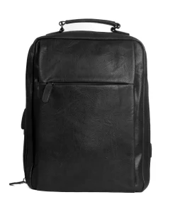 Zaino elegante moderno uomo unisex business travel ecopelle nero GIOSAL-ZU1144A