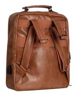Zaino elegante moderno uomo unisex business travel ecopelle cuoio GIOSAL-ZU1142A