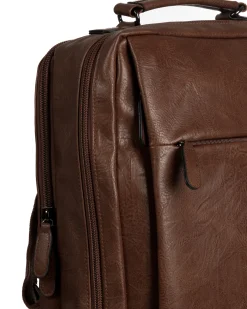 Zaino elegante moderno uomo unisex business travel ecopelle marrone GIOSAL-ZU1143A