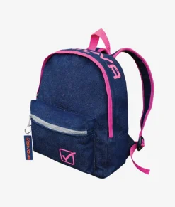 ZAINO GIVOVA UNIVERSITY JEANS SCURO FUXIA FLUO Unisex Nylon Sportivo Bicolore Con Portachiavi Multitasche Regolabile Con Zip Casual GIOSAL