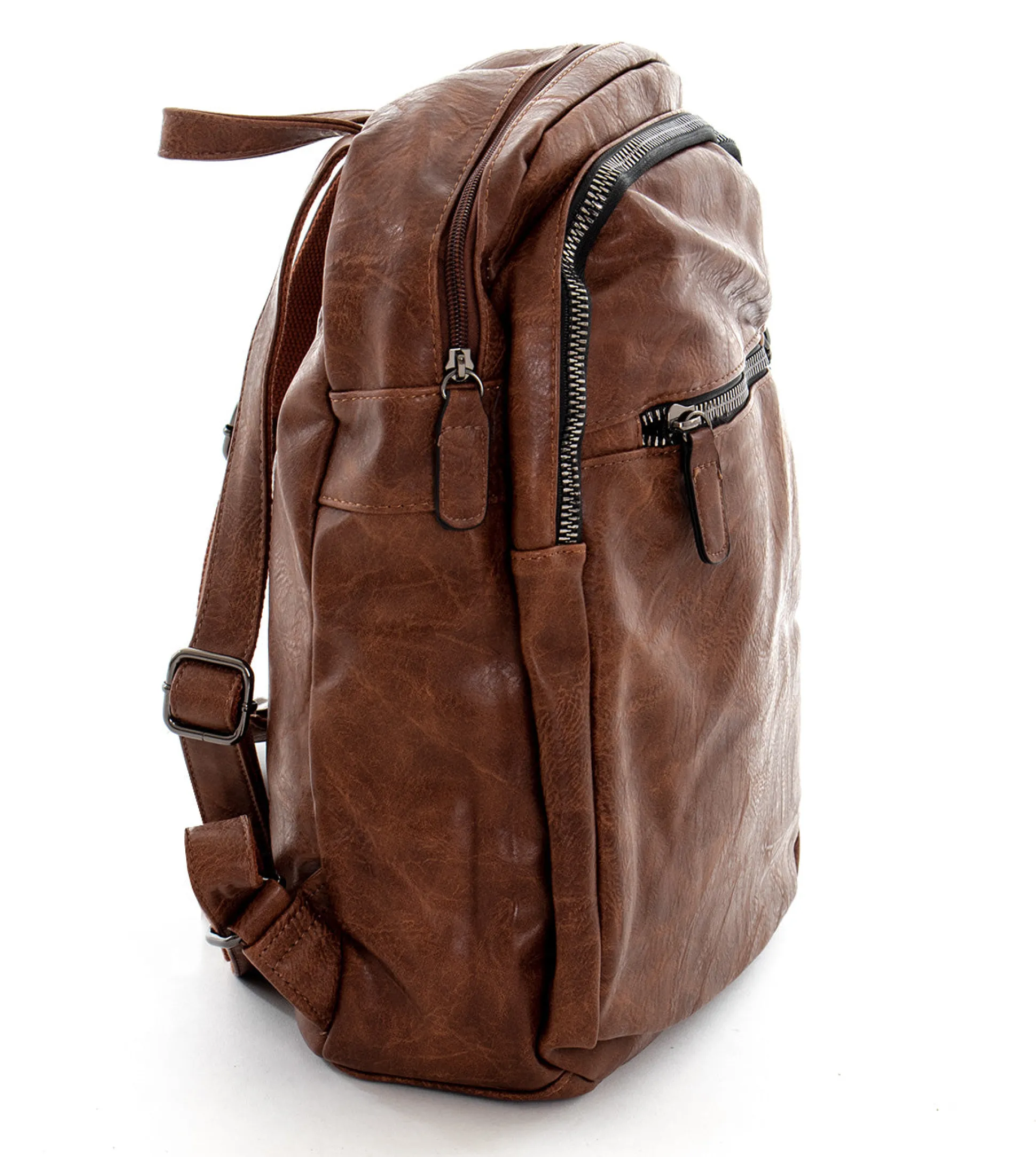 Zaino Zainetto Da Spalla Borsa Uomo Unisex Ecopelle Vintage Cuoio GIOSAL-ZU1037A