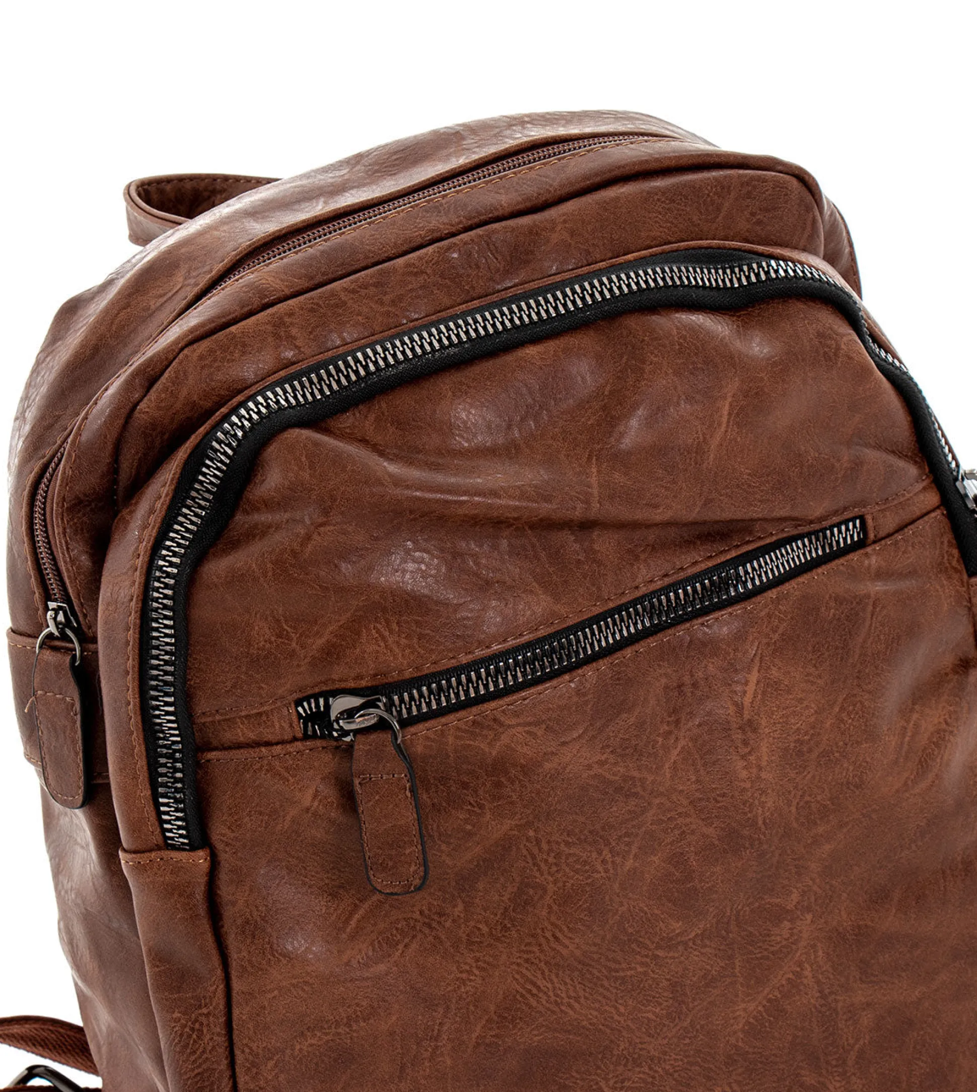 Zaino Zainetto Da Spalla Borsa Uomo Unisex Ecopelle Vintage Cuoio GIOSAL-ZU1037A