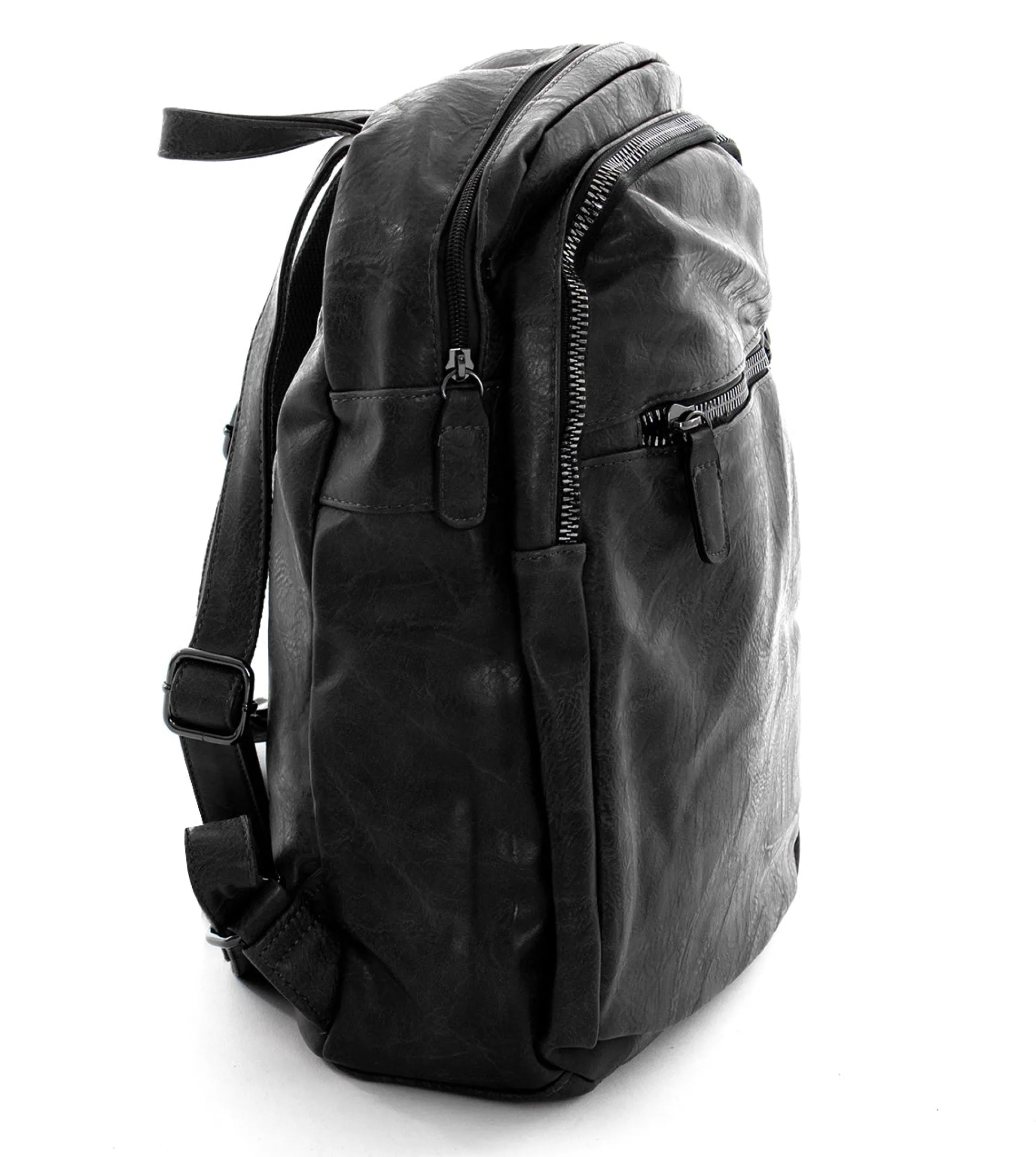 Zaino Zainetto Da Spalla Borsa Uomo Unisex Ecopelle Vintage Nero GIOSAL-ZU1038A