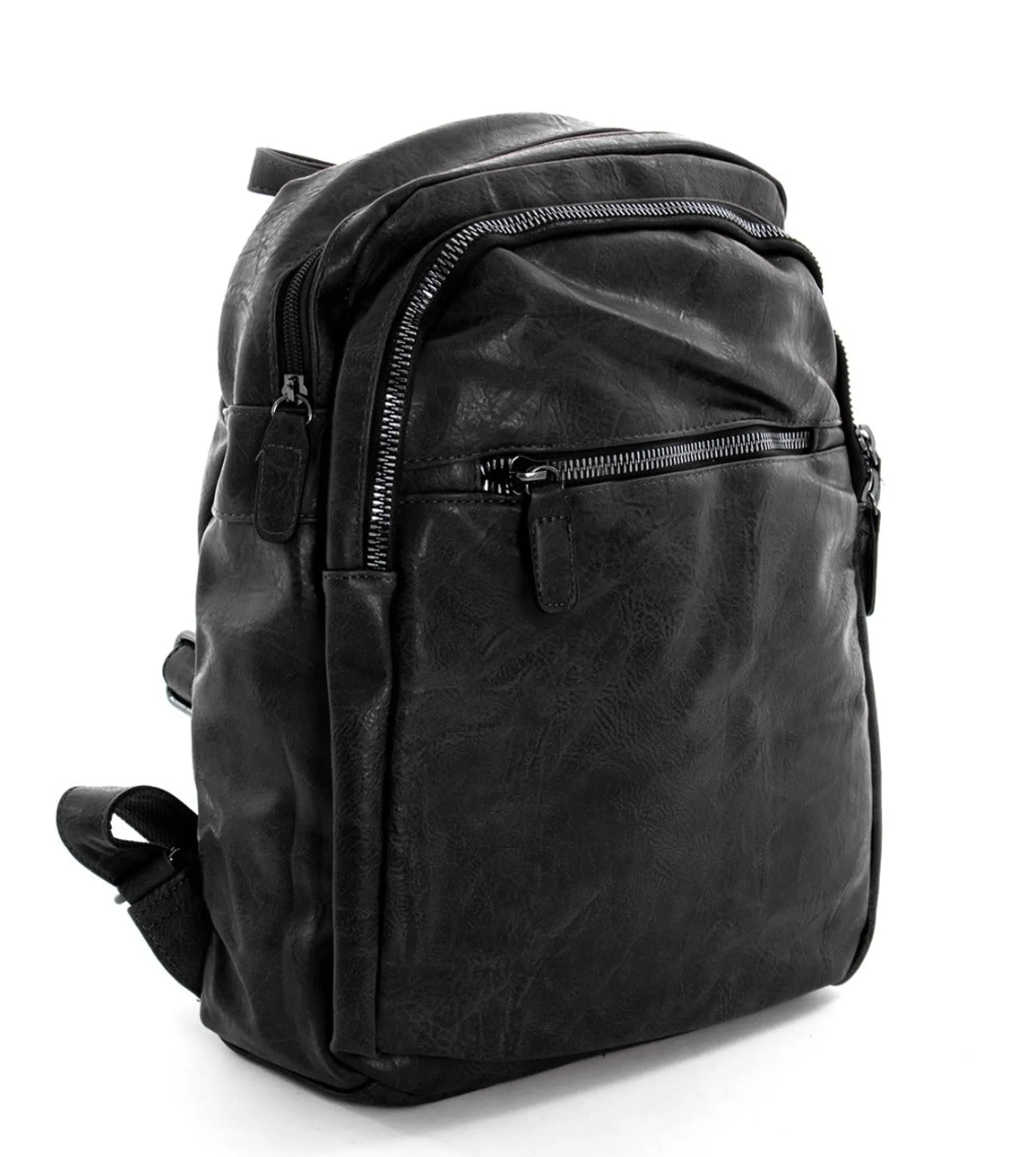 Zaino Zainetto Da Spalla Borsa Uomo Unisex Ecopelle Vintage Nero GIOSAL-ZU1038A