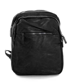 Zaino Zainetto Da Spalla Borsa Uomo Unisex Ecopelle Vintage Nero GIOSAL-ZU1038A
