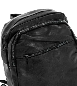 Zaino Zainetto Da Spalla Borsa Uomo Unisex Ecopelle Vintage Nero GIOSAL-ZU1038A