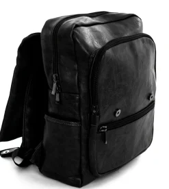 Zaino zainetto da spalla borsa uomo unisex ecopelle nero GIOSAL-ZU1137A