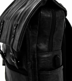 Zaino zainetto da spalla borsa uomo unisex ecopelle nero GIOSAL-ZU1137A