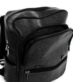 Zaino zainetto da spalla borsa uomo unisex ecopelle nero GIOSAL-ZU1137A